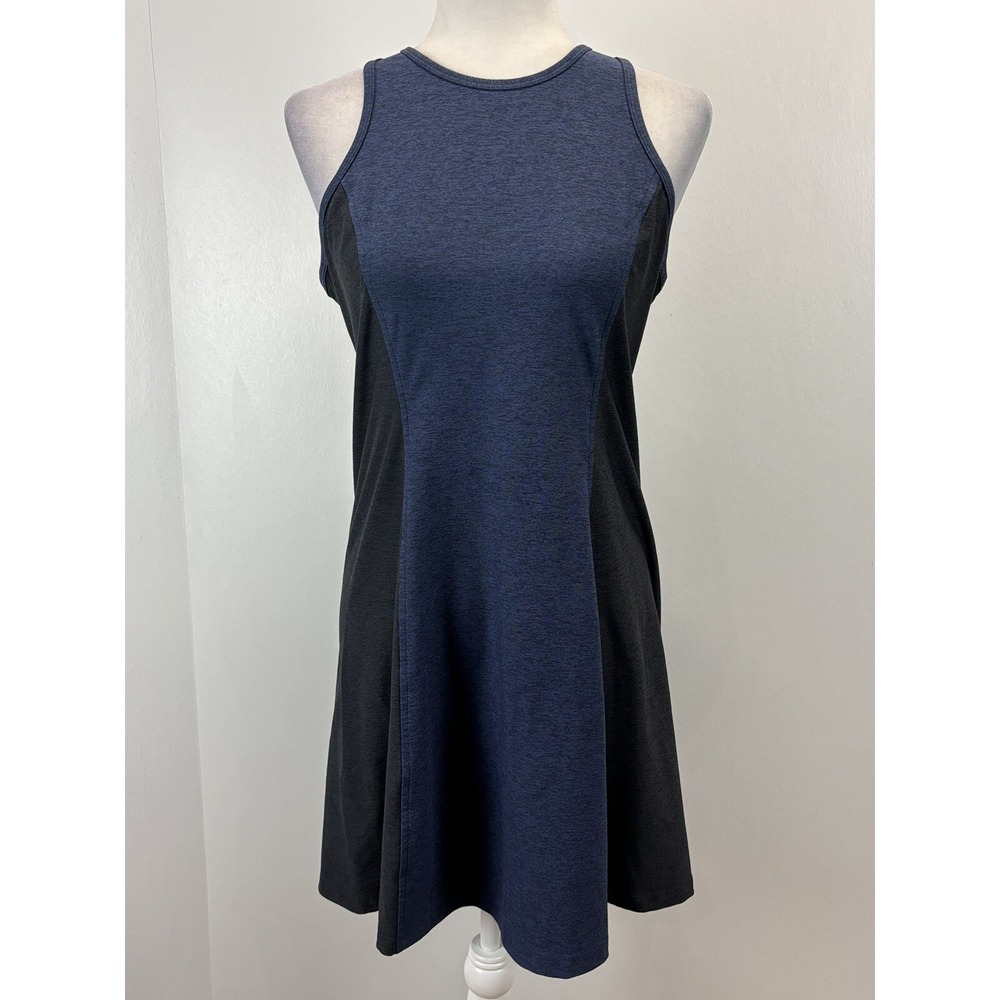 Outdoor Voices Athena Dress XL Blue Black Racerback Sleeveless Comfort